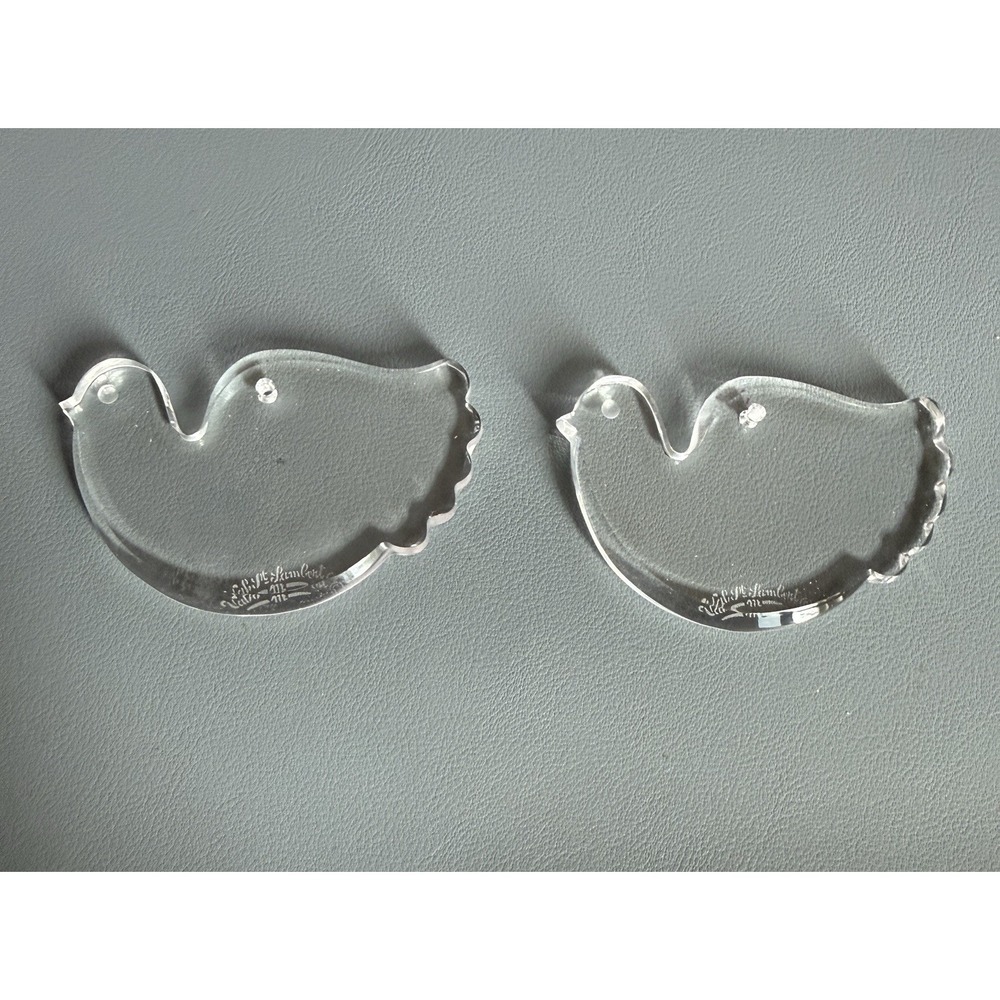 Val St Lambert Vintage Christmas Turtle Doves (2) Ornaments
